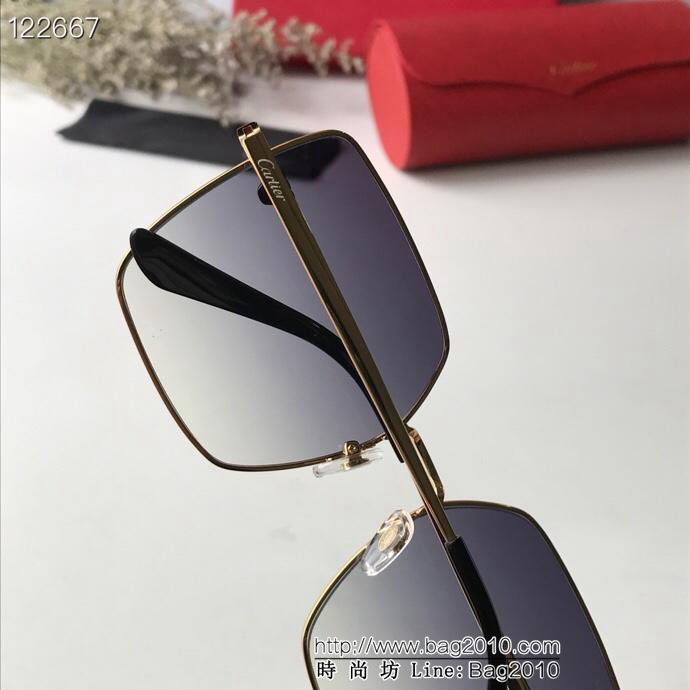 CARTIER卡地亞 CT0128S 時尚大方 超輕鏡腿 方形豹子頭墨鏡 高品質 太陽鏡  lly1226